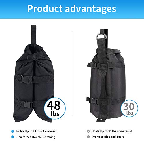 Canopy Weights Bag(192lbs) Set of 4, 1680D Heavy Duty Pop Up Tent Weights Sand Bags for Instant Outdoor Sun Shelter Canopy Patio Umbrella - color: 192 lbs