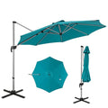 Cantilever Patio Umbrella Aluminum Offset Umbrella with 360-Degree Rotation & Adjustable Tilt, Large Patio Offset Umbrella for Garden, Pool, Backyard & Deck - color: Lake Blue-1, size: 11ft