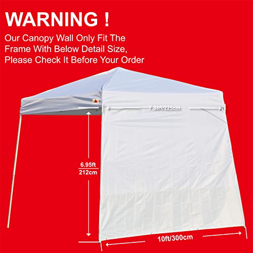 ABCCANOPY Slant Leg Canopy SunWall, 1 Pack Sidewall Only White - color: White