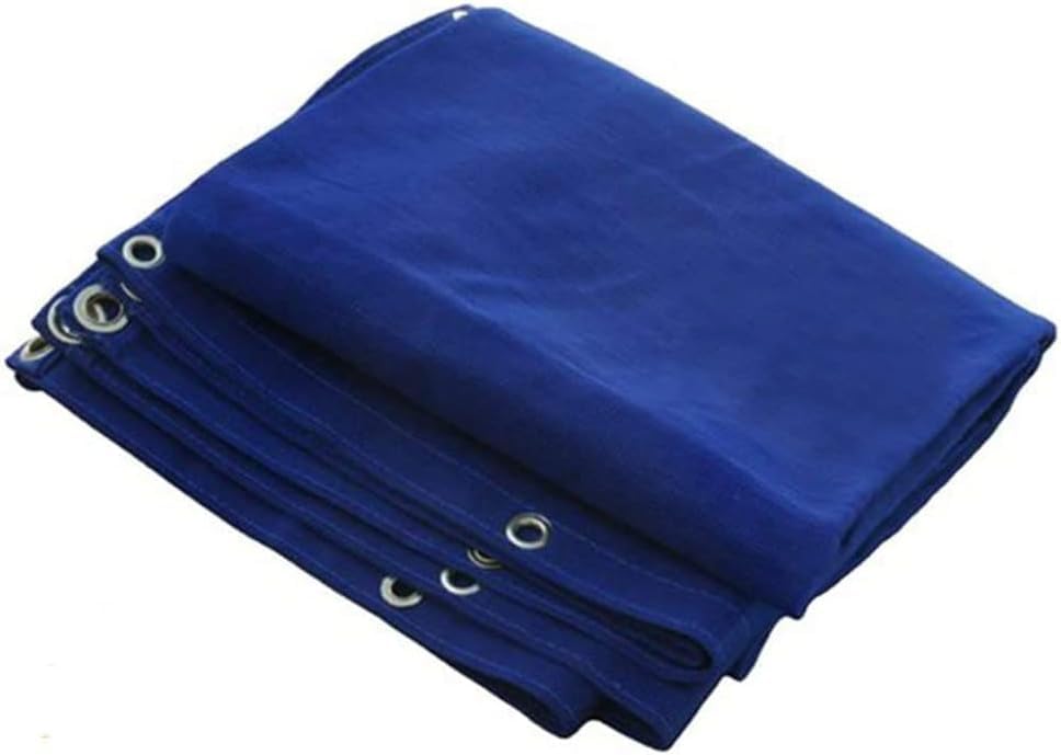Blue Super Heavy Duty Mesh Tarp Net Sail Sun Shade Awning and Fence Screen Patio and Canopy Cover 8' x 40' Finished Size (7'.6 x 39'.6) - size: 8x40