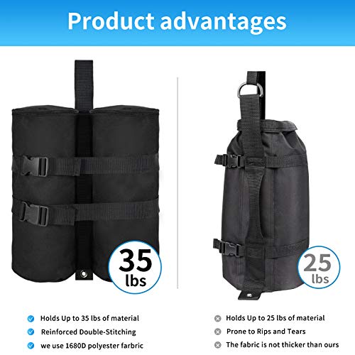 Sand Weight Bags(140lbs) for Pop up Tent,1680D Heavy Duty Weights Sand Bags for Outdoor,Set of 4 - color: 140 lbs
