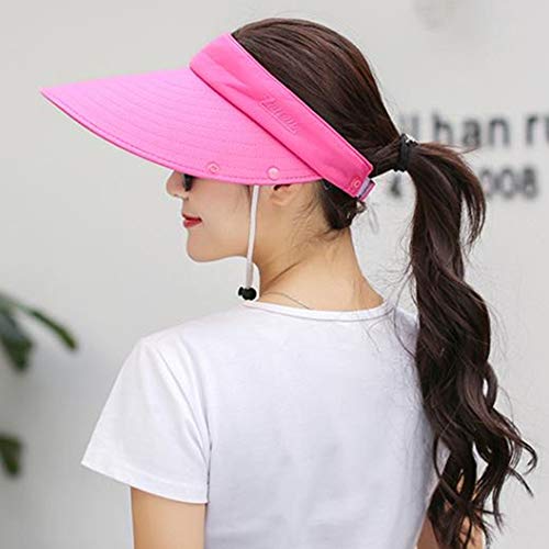 Outdoor UPF 50+ UV Sun Protection Waterproof Breathable Face Neck Flap Cover Folding Sun Hat for Men/Women - color: Rose Red