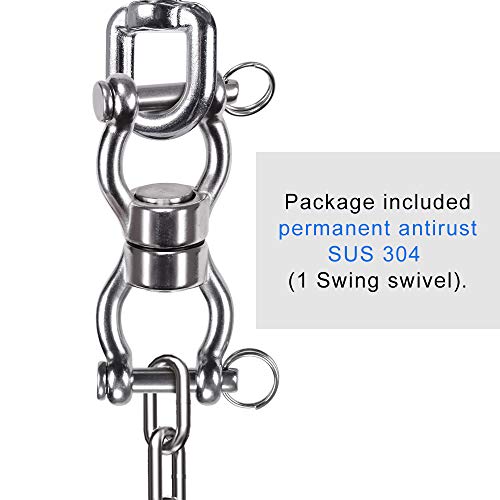 SELEWARE Silent Bearing Swing Swivel, 360° Rotational Device Hanging Accessory with Removeable Buckle for Tree Swing, Hammock Chair, Climbing Rope, Yoga, Kids Swing Swivel 1201LB Capacity - color: Swivel - Style B