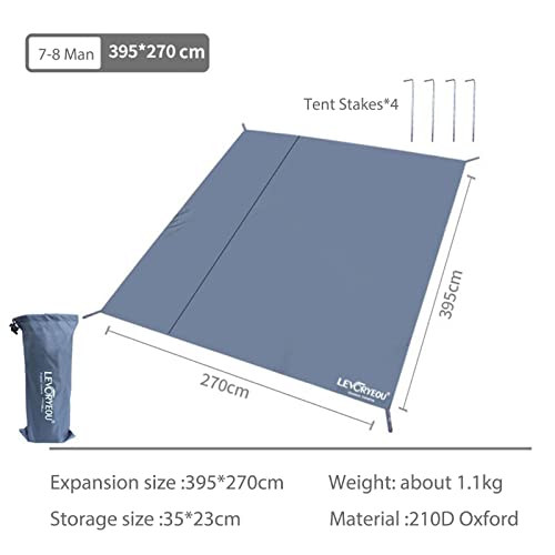 Tent Footprints Outdoor Camping Tent Floor Mat Moisture Proof Ground Sheet 210D Oxford Cloth Ultralight Waterproof Wear-Resistant Multi-Purpose Shading Trap with Tent Stakes - size: 395*270cm (12.96*8.86 FT)
