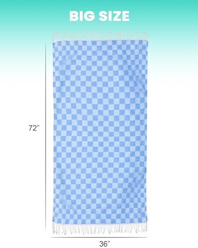 6 Packs Turkish Beach Towel Blanket Set Pool Bath Towels Bulk Multipack Travel Sand Free Quick Dry Extra Large Oversized Cute Big Cotton Soft Lightweight Compact Checkered Proof Cloud Men Women Adult - color: Gz Multicolors Green, size: 72 X 36 Inch