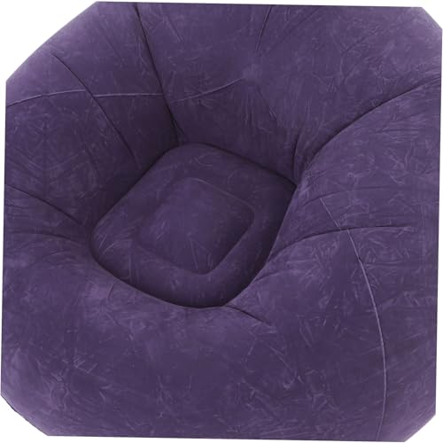 Alipis Inflatable Chair for Adults Soft Flocked Lazy Folding Portable Lounge Sofa for Living Room Bedroom Camping and Reading Includes Inflatable Pump