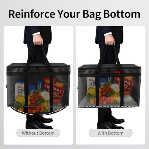 Bodaon Large 2-Pack Insulated Food Delivery Bag With Hard Bottom, XXXL Grocery Shopping/Catering/Bags, Rideshare Delivery Bag, Cold/Hot Styrofoam Carrier for Travel/Car - color: Black, size: XXX-Large(with Hard Bottom)