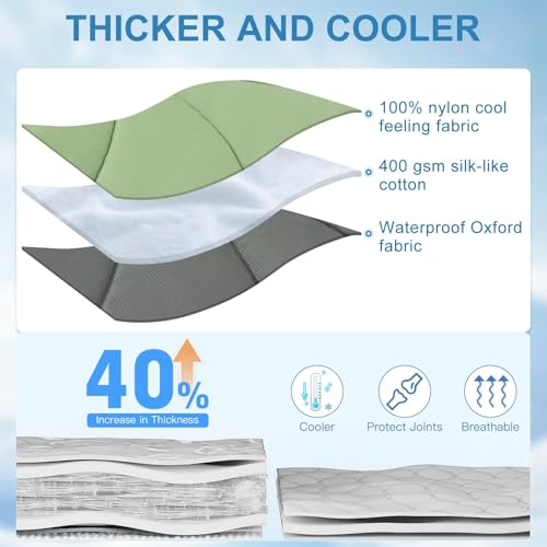 BEAUTYZOO Cooling Mat for Dogs & Cats, Dog Cooling Mat Q-Max>0.4, Double-Sided Pet Cool Pads for Summer, Crate, Kennel, Waterproof Outdoor Cooling Bed, Non-Gel Washable Chill Mats 43"x39" Leaf Shaped - color: Green Ginkgo Leaf, size: Large