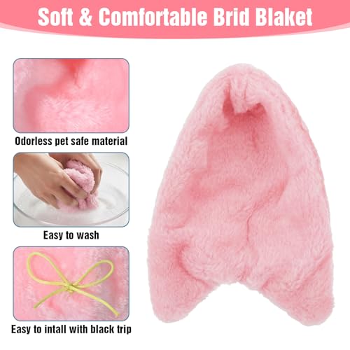 Bird Bed for Cage Cozy Bird Blanket Bird Corner Fleece Bird Bed Warmer Hanging Hammock Toy Cage Hanging Hammock Toy for Greys Parakeet Cockatiel Conure(Pink/M) - color: pink