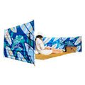 Premium 20 ft Beach Windscreen, Privacy Screen, Wind Blocker Free Rubber Mallet and Carry Bag Included (Surfs Up) - color: Surfs Up