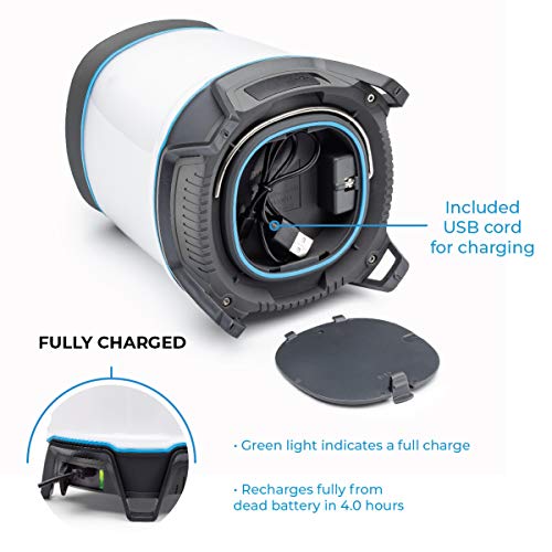 CORE 1250 Lumen Rechargeable Bluetooth Speaker Lantern with USB Output, Charges Phones