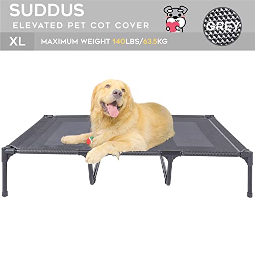 suddus Elevated Dog Bed Replacement Cover, Raised Dog Bed Chew Proof Easy to Clean, Breathable Elevated Pet Bed is Suitable for Indoor and Outdoor Use. Dog Cot are Not Included (XL/Grey) - color: Space Grey, size: XL