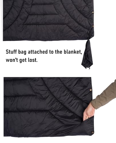 iClimb 3M Thinsulate Insulation Warm Camping Blanket Ultralight Compact - color: Black, size: 72.8” × 55”, 1.52 lb