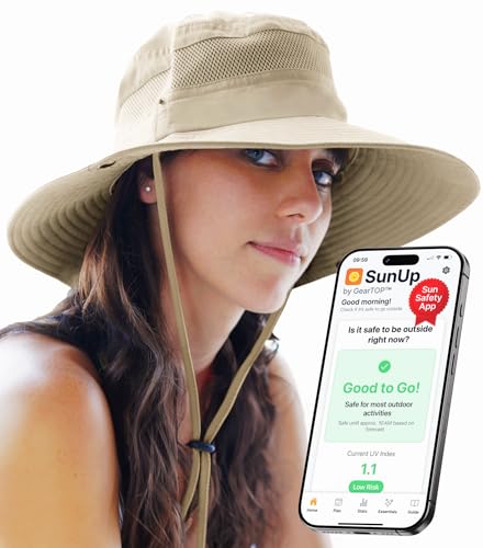 GearTOP Safari Hat for Men Sun Hats for Women UV Protection UPF 50+ Fishing, Gardening, Hiking Hat (22-23 1/2") - color: Beige Standard