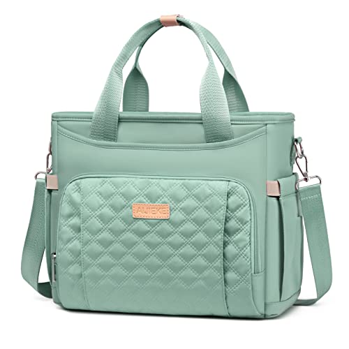AIJIEKE Extra Large Lunch Bag for Women & Men, Insulated Leakproof Lunch Box for Work, Reusable Adult Lunch Tote with Shoulder Strap, Multi-Pocket Cooler Bag for Office, Picnic, Beach, Green - color: Green