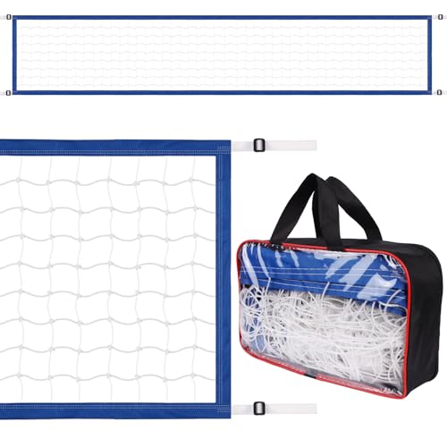 Replacement Pool Volleyball Net Adjustable Length 15ft - 25ft, Portable Volleyball Net for Outdoor Backyard Swimming Pool Beach - color: blue