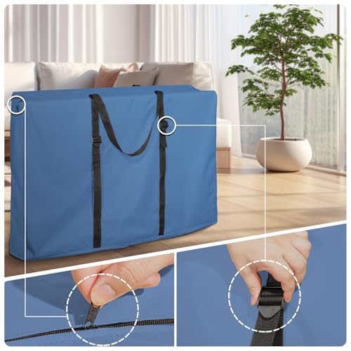 Large Outside Folding Chair Storage Bag with Zipper and Handles, 600D Folding Chair Carry Bag for Zero Gravity Chair, Portable Folding Lounge Chair Carrying Bags, 43" L x 11" W x 29" H (Blue - 1 Pack) - color: Blue - 1 Pack