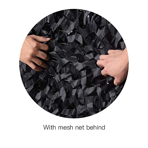 HYOUT Camo Netting Camouflage Net Bulk Roll for Hunting Blinds Ghillie Sunshade, Camping, Military Party Decoration - color: Black, size: 10x10ft(3M*3M)
