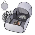 Tailtastic Dog Playpen with Surround Tunnel, Outdoor/Indoor Cat Playpen with Breathable Soft Sides，Tailtastic Cat Enclosure Tent for Small Animals, Portable Cat Tent with Carry Bag (Large)