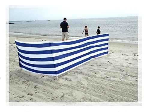 13 ft Beach Windscreen Privacy Wind Blocker + Free Bag and Mallet Made in Europe