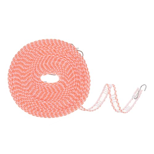 uxcell Windproof Clothesline, 10M 33ft Plastic Non-Slip Clothes Drying Rope Portable Travel Clothesline for Courtyard Outdoor Laundry Camping, Orange - color: Orange, size: 32.8ft