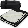 REDCAMP 59"x79" Large Warm Camping Blanket Waterproof Windproof with Fleece Lining, Outdoor Blanket for Cold Weather Stadium Picnic Travel, Machine Washable Black & White - color: White&black/59"x79"