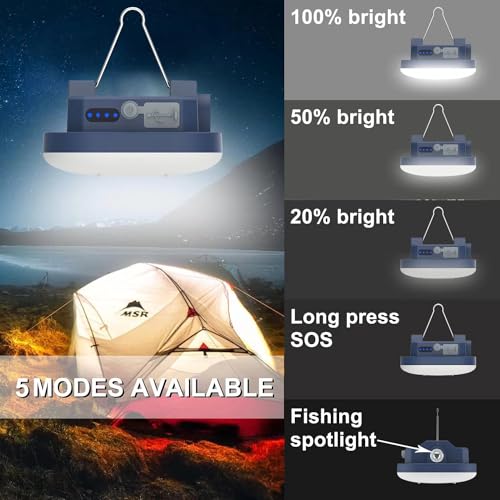 4 inch LED Camping Lights Rechargeable TeiNewBy 1500LM 10000mAh up to 120 Hours Running, 4 Light Modes, IP54 Waterproof,Magnetic Base for Hurricane Emergency, Outdoor, Hiking, Home and Car(30W) - size: 4inch-1pcs