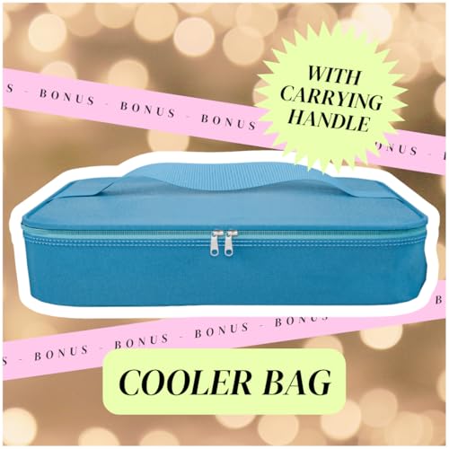 Charcoolerie Chilled Snackle Box, Divided Serving Tray, with Ice Pack and Bonus Insulated Carry Bag, with Leak-Resistant 4-Latch Lid, 16 Compartments, Keeps Snacks Cold for Hours, Gift-Ready Packaging
