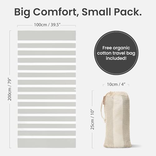 SummerSand Microfiber Beach Towel Extra Large (79 x 39.5 in) - Quick Dry, Sand Free - Compact and Lightweight for Travel - Recycled Materials - Travel Bag Incl - Oversized Pool Towel – Marble Sand - color: Marble Sand, size: 79x39.5"