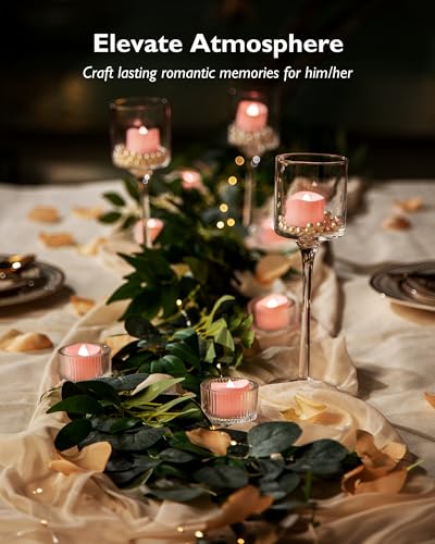 Homemory Pink Tea Lights Candles Battery Operated, 200+Hour Flameless Flickering Fake Electric LED Colored Tealights Candles for Romantic Wedding Decor, Baby Showers, Proposal, Valentine's, 24-Pack - color: Pink, size: Pack of 24