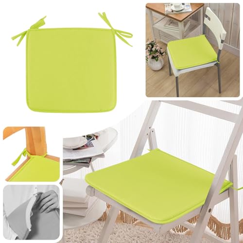 2-Pack Square Seat Cushions (15x15) - Soft Chair Pads with Ties for Indoor/Outdoor Use, Solid Color Comfort for Stools & Dining Chairs (Yellow) - color: Yellow