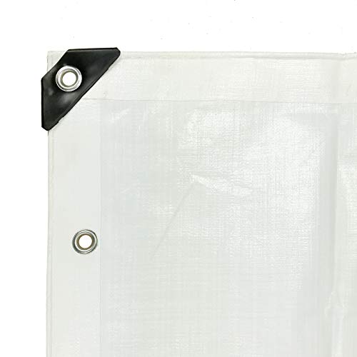 Alion Home Heavy Duty 12 Mil Poly Tarps Waterproof Covers for Tarpaulin Canopy, Camping, Carport, Boat, Furniture, Floors, RV, Pool or Roof Repair Items (12x16 ft, White) - color: White, size: 50x100 ft