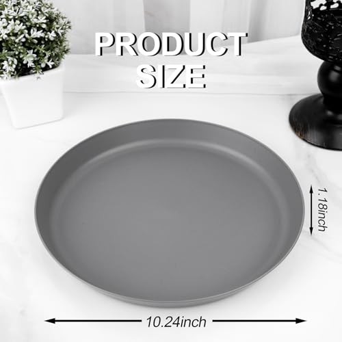 EI 18pcs Dark Grey Wheat Straw Plates Set,Unbreakable Deep Dinner Plates,Reusable Heavy Duty Plastic Plate,Lightweight Salad Plate for Camping,Kitchen,Picninc - color: Dark Grey Wheat Straw Plates