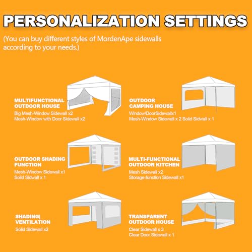 Clear Sidewall with Zipper Transparent Canopy Sunwall for 10x10 Pop Up Canopy (Transparent-Upgrade) - color: Clear - Spliceable