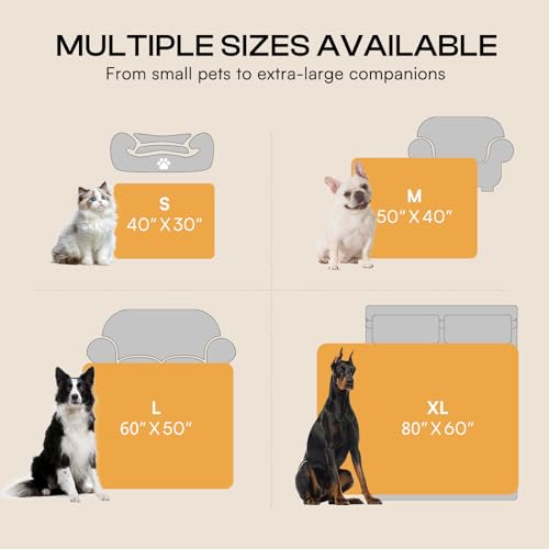 Luciphia Large Waterproof Dog Blanket for Pet Washable Liquid Proof Bed Intimacy Protection Shaggy Plush Calming Long Faux Fur Couch Cover Calming Cat Throw Blankets, Tie-dye Grey, 60" x 80" - color: Tie-dye Grey, size: 60"x80"