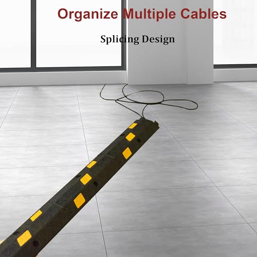 OrangeStar 6 Pack 17" Cable Protector Cover Ramps, 1-Channel Floor Protective Wire Cord Ramp, Heavy Duty Driveway Speed Bump - color: 1-Channel (6-Pack)