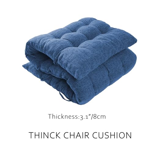 ELFJOY Lounge Chair Cushion Faux Linen Zero Gravity Chair Cushion with Ties Thick Padded Long Bench Cushion for Recliner Chaise Longue Sun Lounger Bench Porch Swing Navy 66 Inch - color: Navy2