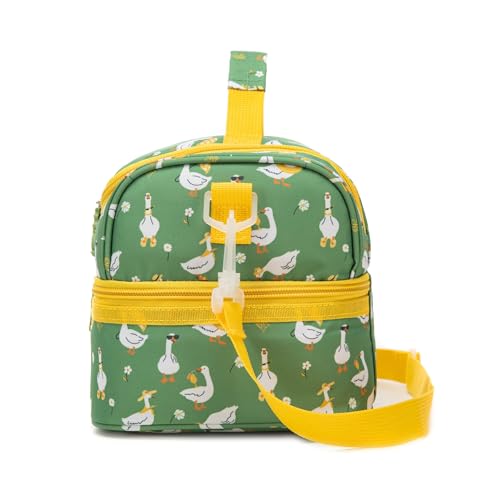 Insulated Kids Dual Compartment Lunch Bags Tote for Girls Boys Toddler Lunch Boxes Pre-School Toddler Kindergarten Picnic Camp Food Cooler Thermal with Strap (Z Ducks) - color: Z Ducks