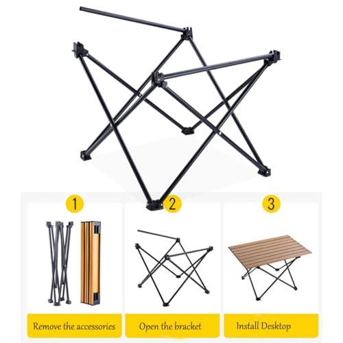 Aluminum Alloy Camping Folding Table - Portable Picnic Desk with Carry Bag, Lightweight Outdoor Dining Set (Black Table (Medium)) - color: Black Table (Medium)