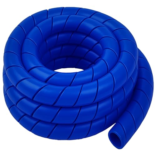 Electriduct 1/2 Inch Heavy Duty Spiral Wrap HDPE Flexible Plastic Cable Sleeve Hose Protector - 100 Feet - Blue - color: Blue, size: 0.5 in - 100 ft
