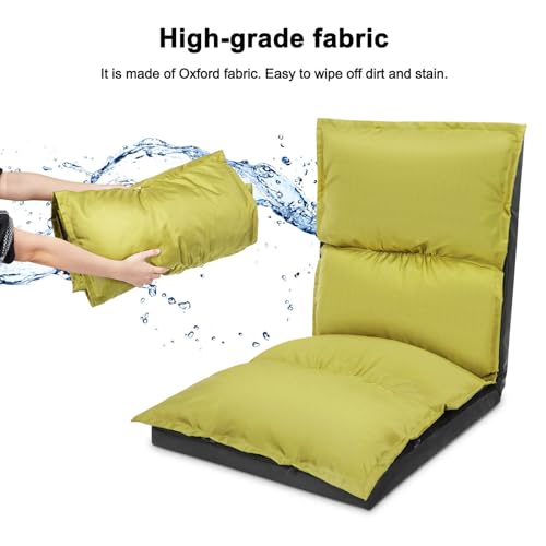 XK Foldable Camping Floor Lounge Padded Chair Couch for Outdoor Travel - color: Light Green