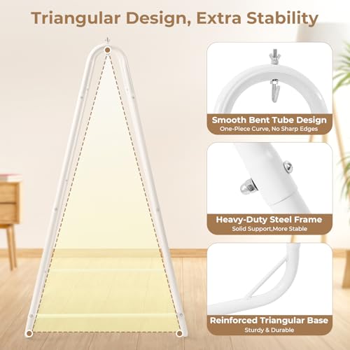 Hammock Stand for Multiple Hammock, Heavy-Duty Steel Hanging Chair Stand for Indoor & Outdoor, Solid Support & Stable Base, 220 lbs Capacity, Easy Assembly, U-Shaped Stand Only - White - color: White, size: Stand Only