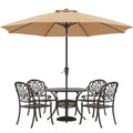 ABCCANOPY 10FT Patio Umbrella, Waterproof Table Umbrella with Push Button Tilt and Crank, 8 Ribs UV Protection Pool Umbrella for Garden, Lawn, Deck & Backyard (Khaki) - color: Khaki, size: 10FT