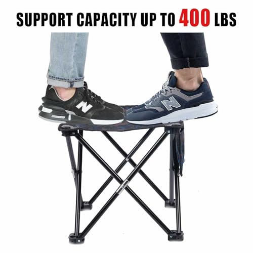 VOLIXOD Folding Portable Camping Stool for Adults, Lightweight Collapsible Stool for Outdoor Footrest Fishing Hiking Gardening and Beach with Carry Bag(400 LBS Capacity) - size: (1 Piece)