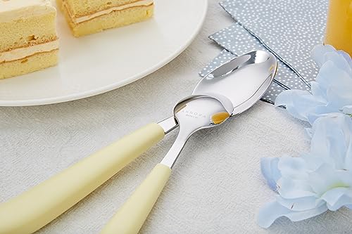 ANNOVA Silverware Set Stainless Steel Colorful Handle Tableware Kitchen Flatware Set Utensils, Includes Dinner Knives, Forks, Spoons, Salad Forks & Dessert Spoons (Yellow, 20 Pieces) - color: Yellow 20Pieces
