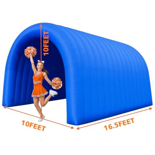 23x10x10FT Quick Setup Inflatable Tunnel Arch - for Sports Games, Trade Shows & Promotions (Blower Included) - color: Blue, size: 16.5FT