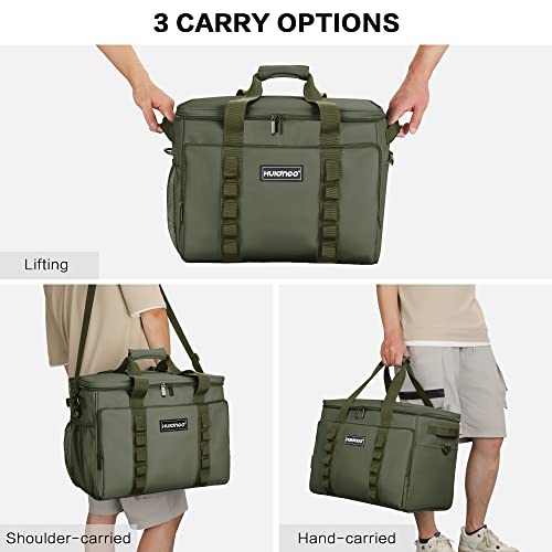 Soft Insulated Cooler Bag Collapsible Large Travel Coolers Soft Sided Coolers Ice Chest, Leakproof, Waterproof - color: green