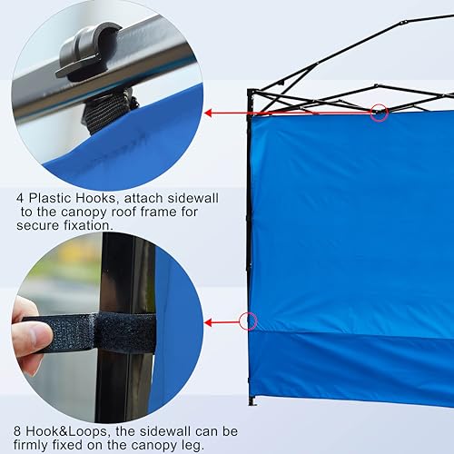 Canopy Sunwall Sidewall Gazebos Tent Waterproof for 10x10ft Pop up Straight Leg Gazebos Outdoor Instant Canopies 1 Pcs Blue Only - color: Blue, size: 10x10(1pcs)