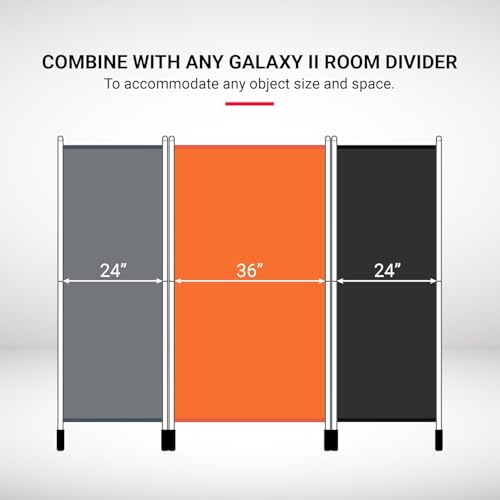 Proman Products - Galaxy 2 Panel Section Privacy Folding Screen Divider, Water Repellent Fabric Room Divider with Black Powder Coated Metal Frame for Indoors or Outdoors (Black) - color: Black, size: 2 Panel