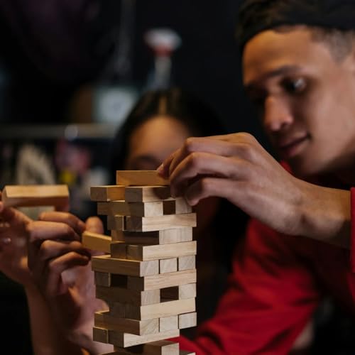 48Pcs Super Naughty Block Tower Game, Couple Adult Valentine Tumbling Tower Block Game for Date Night Ideas, Stacking Wooden Blocke for Grown Ups